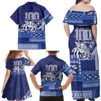Queen Salote College 100th Anniversary Family Matching Off Shoulder Maxi Dress and Hawaiian Shirt QSC Royal Girls - Polynesian Pride