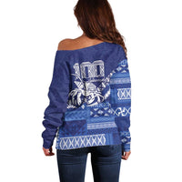 Queen Salote College 100th Anniversary Off Shoulder Sweater QSC Royal Girls - Polynesian Pride