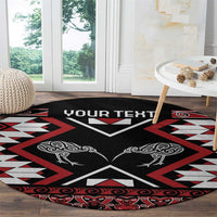 Personalised Taniko Motifs Aotearoa Round Carpet Waitangi Kowhaiwhai Kiwi LT7 - Polynesian Pride