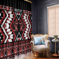 Personalised Aotearoa Waitangi Window Curtain Taniko Motifs - Mania Gecko