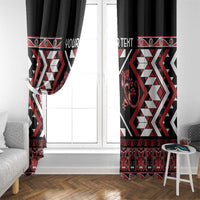 Personalised Aotearoa Waitangi Window Curtain Taniko Motifs - Mania Gecko