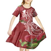 Personalised Hawaii Wahine Kid Short Sleeve Dress Women's Day Ohia Lehua LT7 - Polynesian Pride