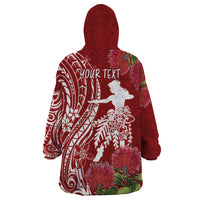 Personalised Hawaii Wahine Wearable Blanket Hoodie Women's Day Ohia Lehua LT7 - Polynesian Pride