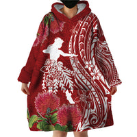 Personalised Hawaii Wahine Wearable Blanket Hoodie Women's Day Ohia Lehua LT7 - Polynesian Pride