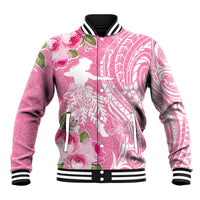 Personalised Hawaii Wahine Baseball Jacket Women's Day Maui Lokelani Roses LT7 Unisex Pink - Polynesian Pride