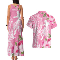 Personalised Hawaii Wahine Couples Matching Tank Maxi Dress and Hawaiian Shirt Women's Day Maui Lokelani Roses LT7 - Polynesian Pride