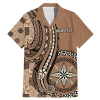 Personalized Tonga Ngatu Family Matching Mermaid Dress and Hawaiian Shirt Vintage Brown Manulua Motifs
