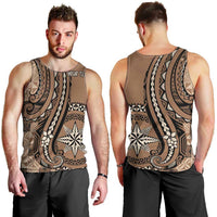 Personalized Tonga Ngatu Men Tank Top Vintage Brown Manulua Motifs