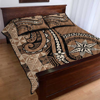 Tonga Ngatu Quilt Bed Set Vintage Brown Manulua Motifs
