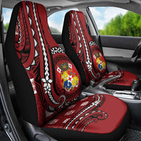 Tonga Ngatu Car Seat Cover Iconic Red Manulua Motifs