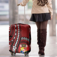 Tonga Ngatu Luggage Cover Iconic Red Manulua Motifs LT7 - Polynesian Pride