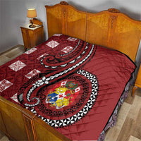 Tonga Ngatu Quilt Iconic Red Manulua Motifs