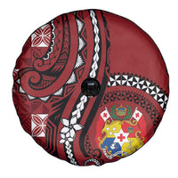 Tonga Ngatu Spare Tire Cover Iconic Red Manulua Motifs LT7 - Polynesian Pride