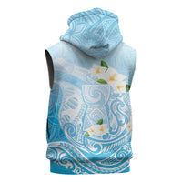 Guam Fishhook Mix Guasali Flowers Sleeveless Zip Hoodie Dreaming Turquoise