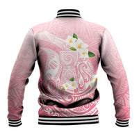 Guam Fishhook Mix Guasali Flowers Baseball Jacket Dreaming Coral