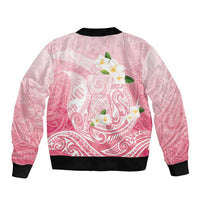 Guam Fishhook Mix Guasali Flowers Bomber Jacket Dreaming Coral LT7 - Polynesian Pride