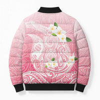 Guam Fishhook Mix Guasali Flowers Bomber Puffer Jacket Dreaming Coral LT7 - Polynesian Pride