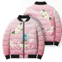 Guam Fishhook Mix Guasali Flowers Bomber Puffer Jacket Dreaming Coral LT7 - Polynesian Pride