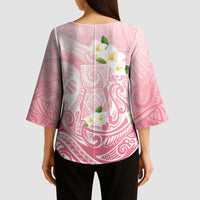 Guam Fishhook Mix Guasali Flowers Kimono Sleeve Blouse Dreaming Coral