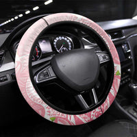 Guam Fishhook Mix Guasali Flowers Steering Wheel Cover Dreaming Coral LT7 Universal Fit Pink - Polynesian Pride