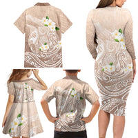 Guam Fishhook Mix Guasali Flowers Family Matching Long Sleeve Bodycon Dress and Hawaiian Shirt Dreaming Hazel