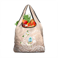 Guam Fishhook Mix Guasali Flowers Grocery Bag Dreaming Hazel LT7 1-pack One Size Beige - Polynesian Pride