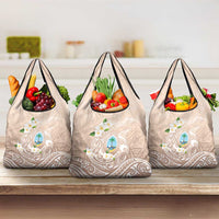 Guam Fishhook Mix Guasali Flowers Grocery Bag Dreaming Hazel LT7 3-pack One Size Beige - Polynesian Pride