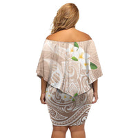 Guam Fishhook Mix Guasali Flowers Off Shoulder Short Dress Dreaming Hazel LT7 - Polynesian Pride