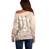 Guam Fishhook Mix Guasali Flowers Off Shoulder Sweater Dreaming Hazel LT7 - Polynesian Pride