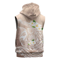 Guam Fishhook Mix Guasali Flowers Sleeveless Zip Hoodie Dreaming Hazel LT7 - Polynesian Pride