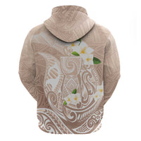 Guam Fishhook Mix Guasali Flowers Zip Hoodie Dreaming Hazel LT7 - Polynesian Pride
