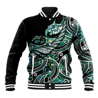 Maori Matariki - Manaia Baseball Jacket Emerald Paua Shell LT7 Unisex Green - Polynesian Pride