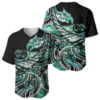 Maori Matariki - Manaia Baseball Jersey Emerald Paua Shell LT7 - Polynesian Pride
