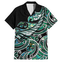 Maori Matariki - Manaia Family Matching Tank Maxi Dress and Hawaiian Shirt Emerald Paua Shell