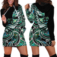 Maori Matariki - Manaia Hoodie Dress Emerald Paua Shell LT7 - Polynesian Pride