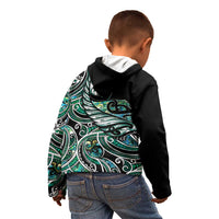 Maori Matariki - Manaia Kid Hoodie Emerald Paua Shell LT7 - Polynesian Pride