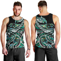 Maori Matariki - Manaia Men Tank Top Emerald Paua Shell LT7 - Polynesian Pride