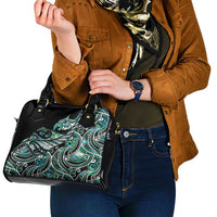 Maori Matariki - Manaia Shoulder Handbag Emerald Paua Shell