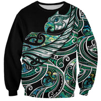 Maori Matariki - Manaia Sweatshirt Emerald Paua Shell LT7 Unisex Green - Polynesian Pride