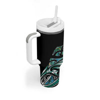 Maori Matariki - Manaia Tumbler With Handle Emerald Paua Shell LT7 - Polynesian Pride