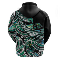 Maori Matariki - Manaia Zip Hoodie Emerald Paua Shell LT7 - Polynesian Pride