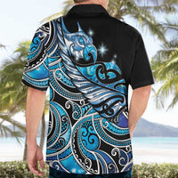 Maori Matariki - Manaia Hawaiian Shirt Galaxy Blue Paua Shell