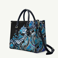 Maori Matariki - Manaia Leather Bag Galaxy Blue Paua Shell