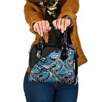 Maori Matariki - Manaia Shoulder Handbag Galaxy Blue Paua Shell LT7 One Size Blue - Polynesian Pride