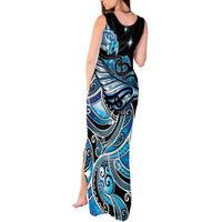 Maori Matariki - Manaia Tank Maxi Dress Galaxy Blue Paua Shell LT7 - Polynesian Pride