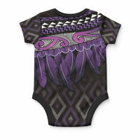 Aotearoa Maori Ngati Porou Iwi Baby Onesie Korowai Tukutuku Kaokao Motifs