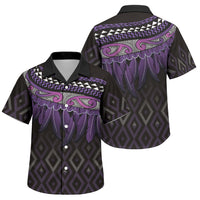 Aotearoa Maori Ngati Porou Iwi Family Matching Off The Shoulder Long Sleeve Dress and Hawaiian Shirt Korowai Tukutuku Kaokao Motifs