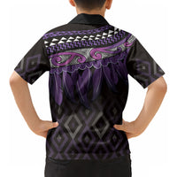 Aotearoa Maori Ngati Porou Iwi Kid Hawaiian Shirt Korowai Tukutuku Kaokao Motifs