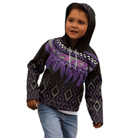 Aotearoa Maori Ngati Porou Iwi Kid Hoodie Korowai Tukutuku Kaokao Motifs