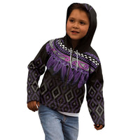 Aotearoa Maori Ngati Porou Iwi Kid Hoodie Korowai Tukutuku Kaokao Motifs